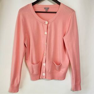 J. Jill Women's Pink Button-Up Cardigan Sweater Size L